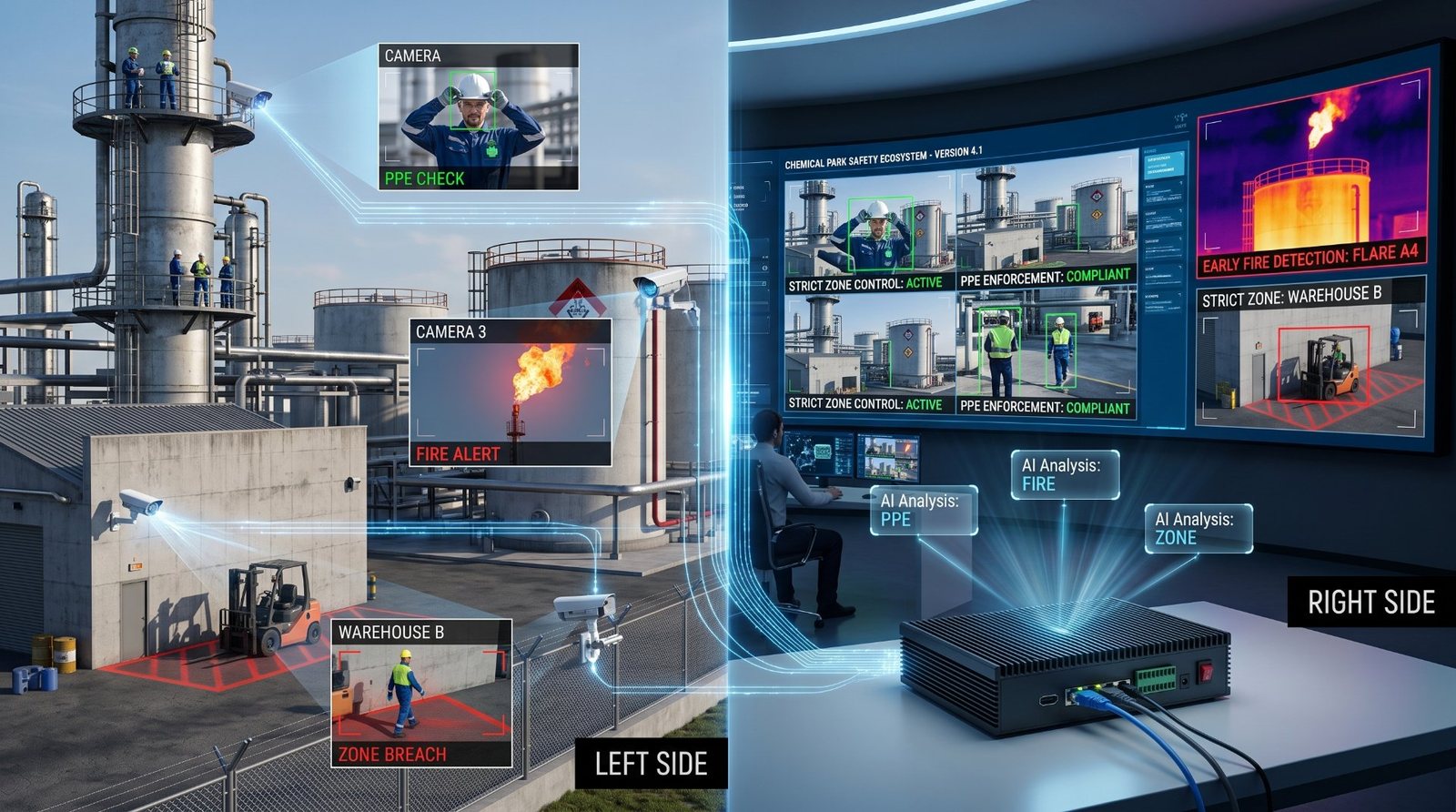 Chemical Park Safety - AI video analytics deployment
