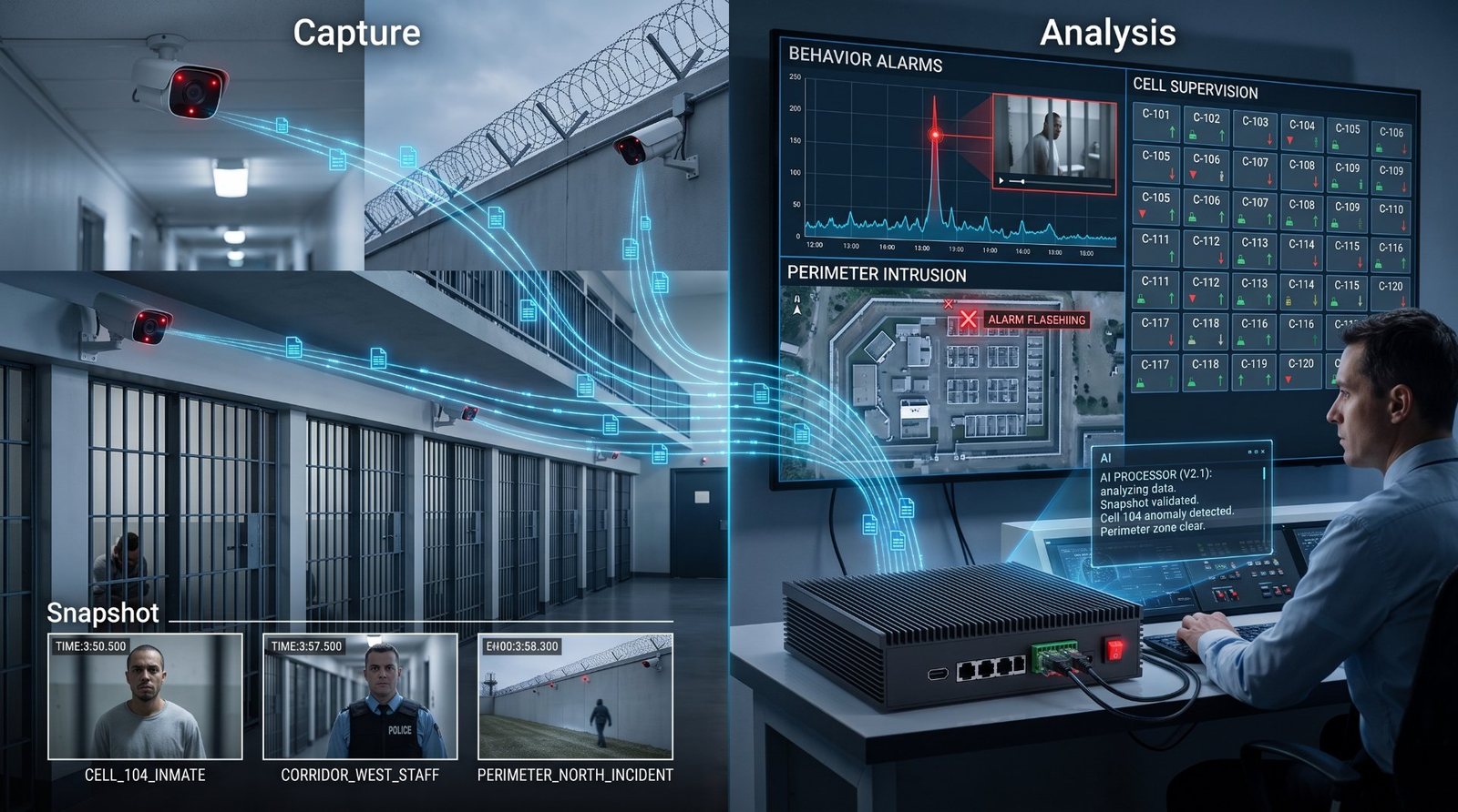 Correctional & Detention Facility Safety - AI video analytics deployment