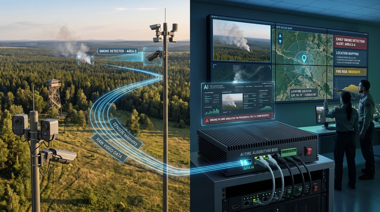 Forest & Rangeland Fire Prevention - AI video analytics deployment