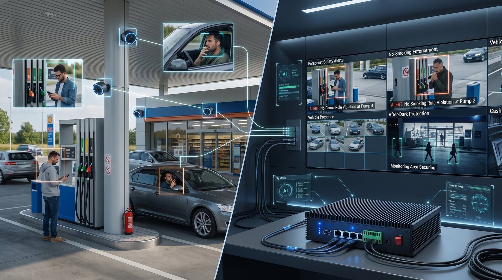 Smart Gas Station Safety - AI video analytics deployment
