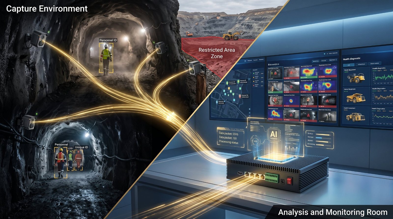 Mining & Tunnel Safety - AI video analytics deployment