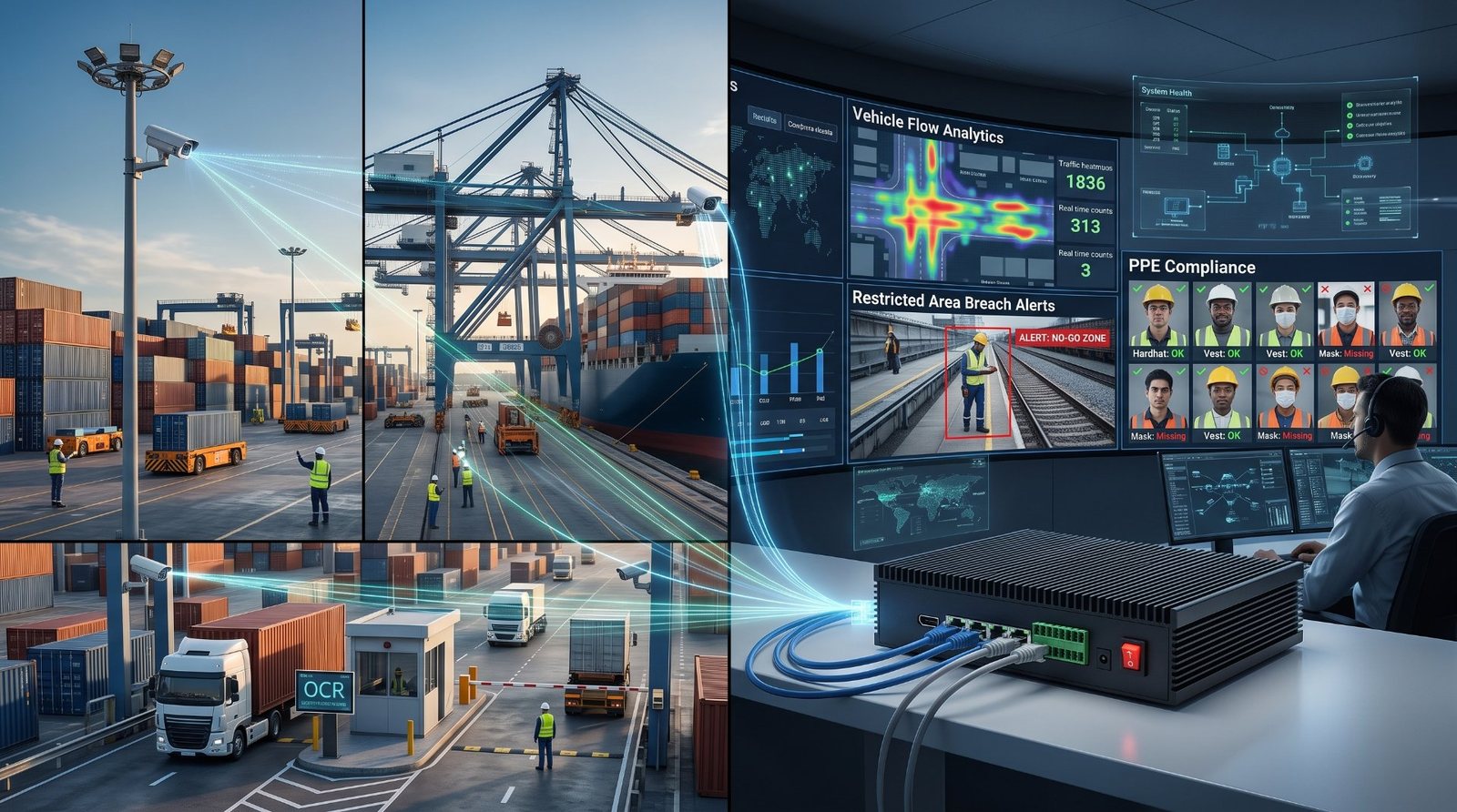 Smart Port & Terminal Safety - AI video analytics deployment