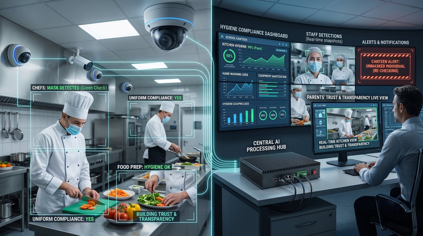 School Canteen Supervision - AI video analytics deployment
