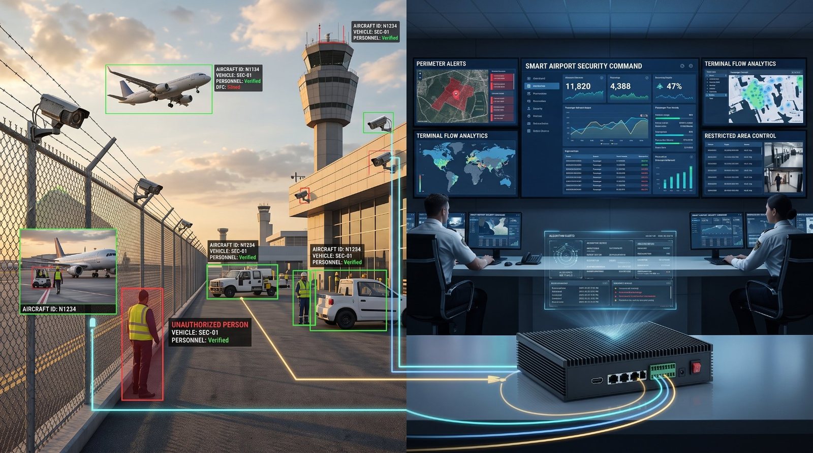 Smart Airport & Aviation Security - AI video analytics deployment