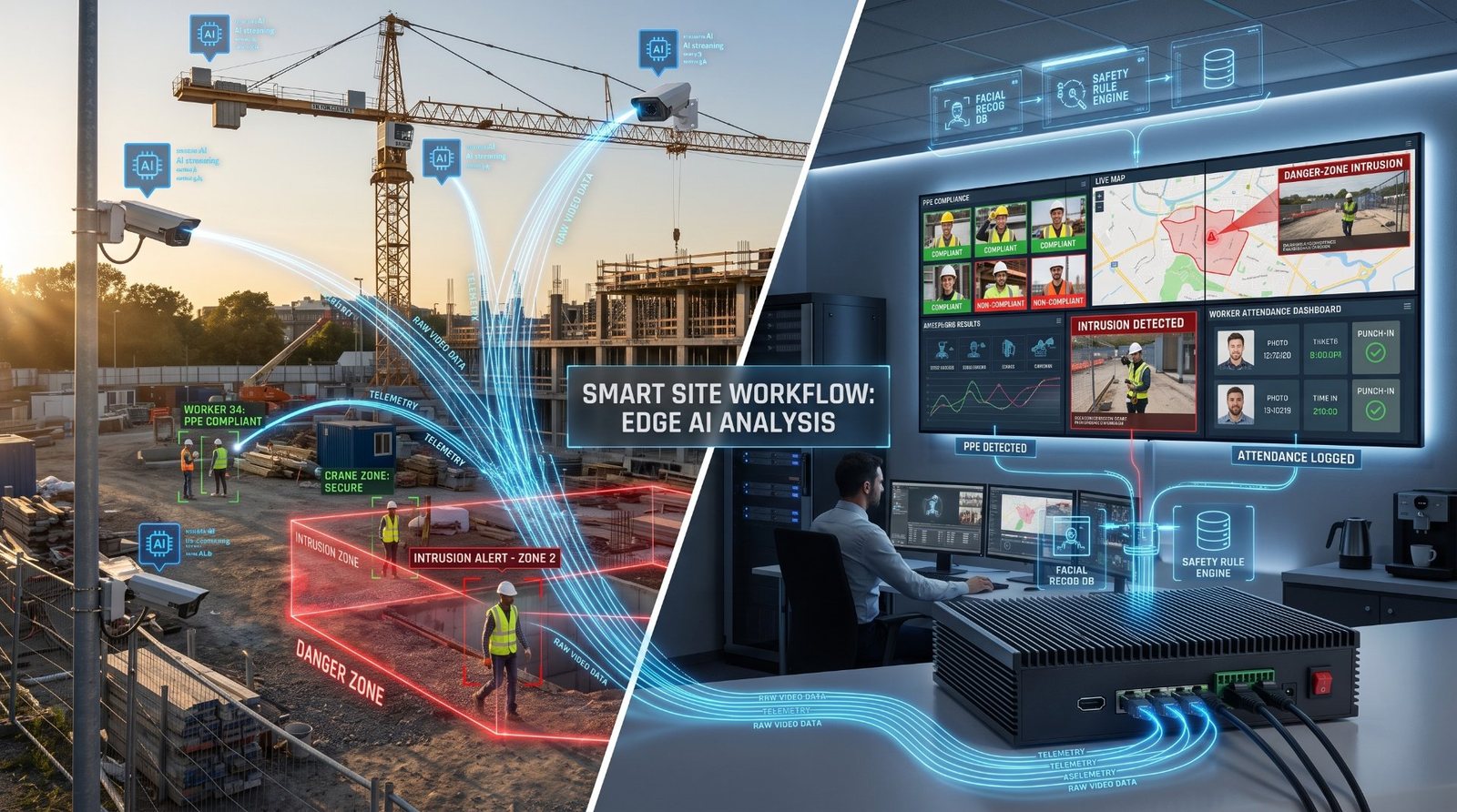Smart Construction Site Safety - AI video analytics deployment