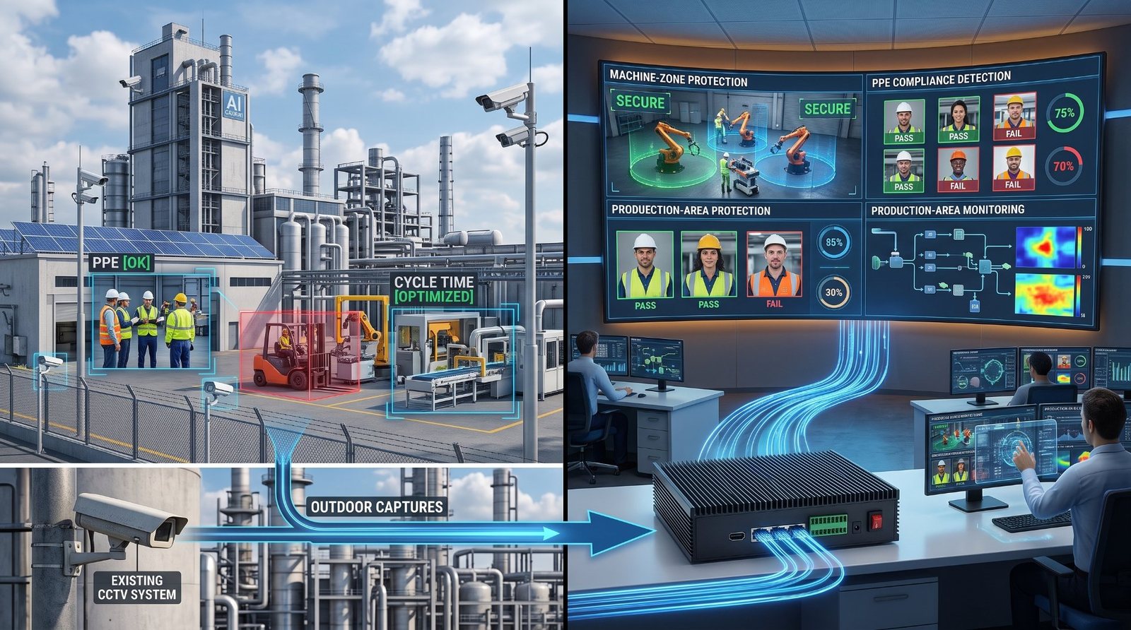 Smart Factory Safety & Efficiency - AI video analytics deployment