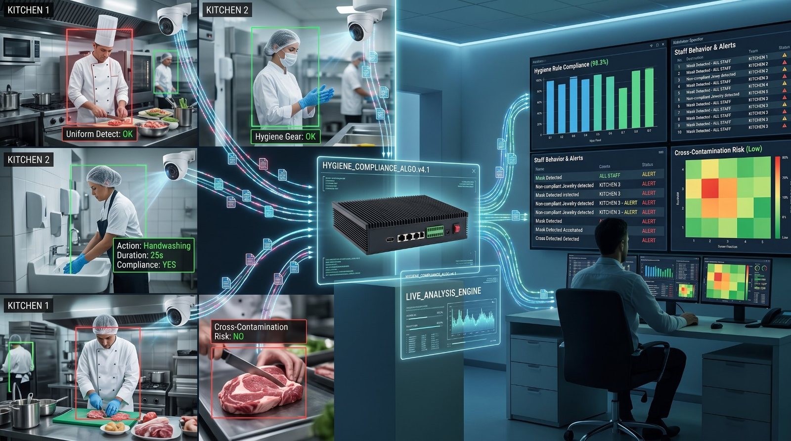 Transparent Kitchen Monitoring - AI video analytics deployment
